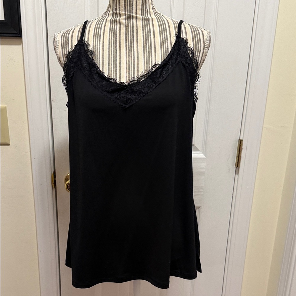 Grace & Lace Black Cami with Eyelash Lace Detail